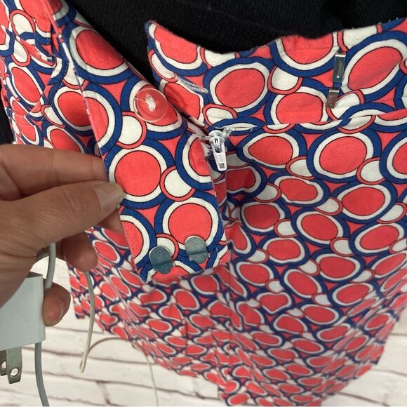 Van Heusen Pencil Skirt Size 6 Pink & Blue Circles Tailored Stretch Geometric - Picture 8 of 15